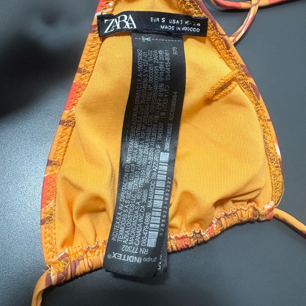 ZARA Pumpkin Inverted Bikini Set with Criss-Cross Straps and Thong Bottom - Picture 10 of 13